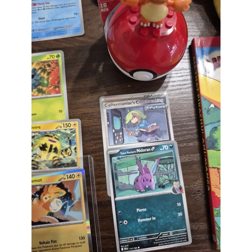 Pokemon Mixed Lot Pikachu Plush Books Mega Charmander Pokeball Cards TCG